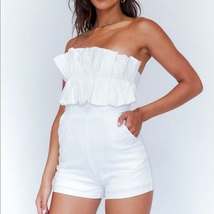 Princess Polly HUNTER MAE ROMPER WHITE